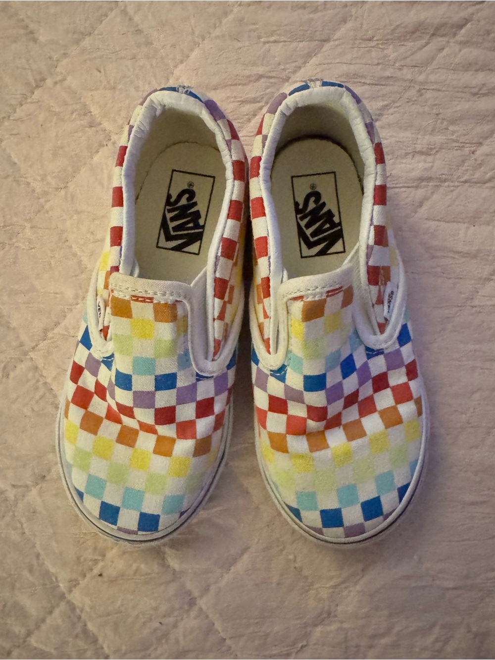 Vans Kids Multicolor Rainbow Checkerboard Slip-On Sneakers